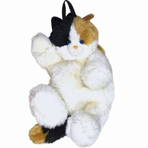 Aurora Backpack Buddies - Calico Cat Rare Plush Zipper Bag W Straps Buddy Clean